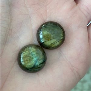 Loose around Labradorite Cabochon 28.02ctw - 2pcs
